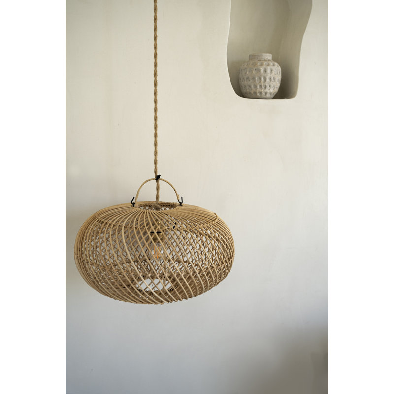 Rattan Novelty Lamp Shade ( Uno ) in Natural, 22" H x 40" W x 40" D