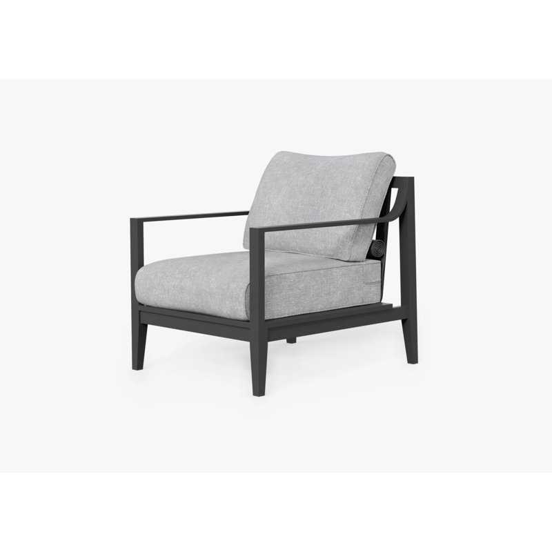 Fauteuil d'extérieur blanc en aluminium , Gris brouillard du Pacifique, Noir, noir, noir, noir