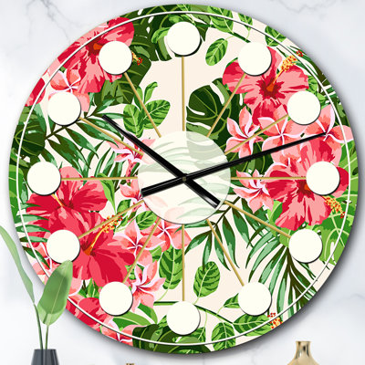 Horloge murale style tropical Mid-Century