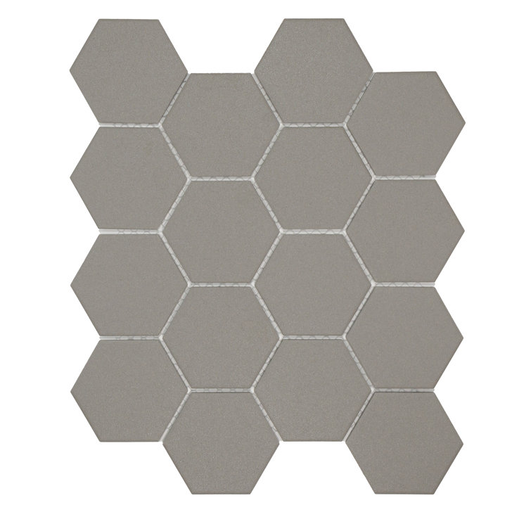 Sage 3" x 3" Hexagon Porcelain Matte Mosaic Tile