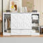 Lit simple avec rangement de chevet et garde-robe - blanc, taille d'espace dans les tablettes latérales blanches - Assemblage facile