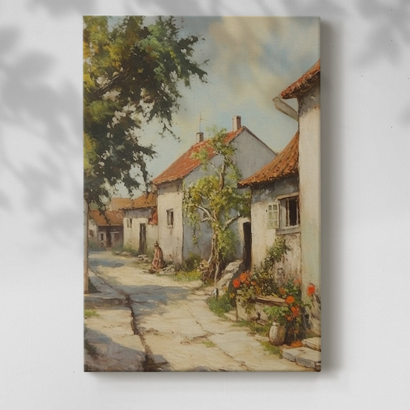 Paysage rétro C - galerie Cavas, H 48 po x l 32 po