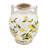 White Ceramic Vase with Yellow Lemon Motif