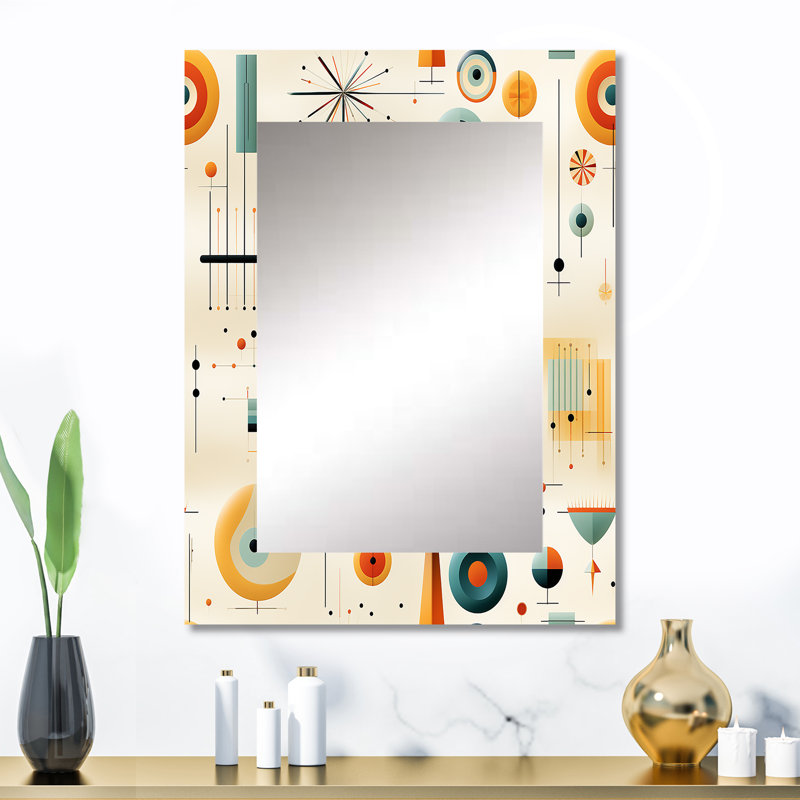 Midcentury Geometric Resurgence - Modern Wall Mirror, 32" x 24"