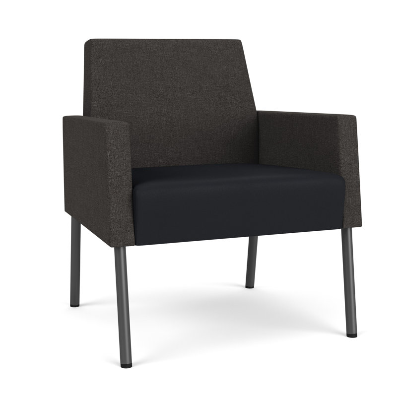 Fauteuil de réception Mystic, Gris anthracite, Fumée Archetype / noir Modena