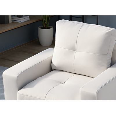 Fauteuil club en similicuir Worthen