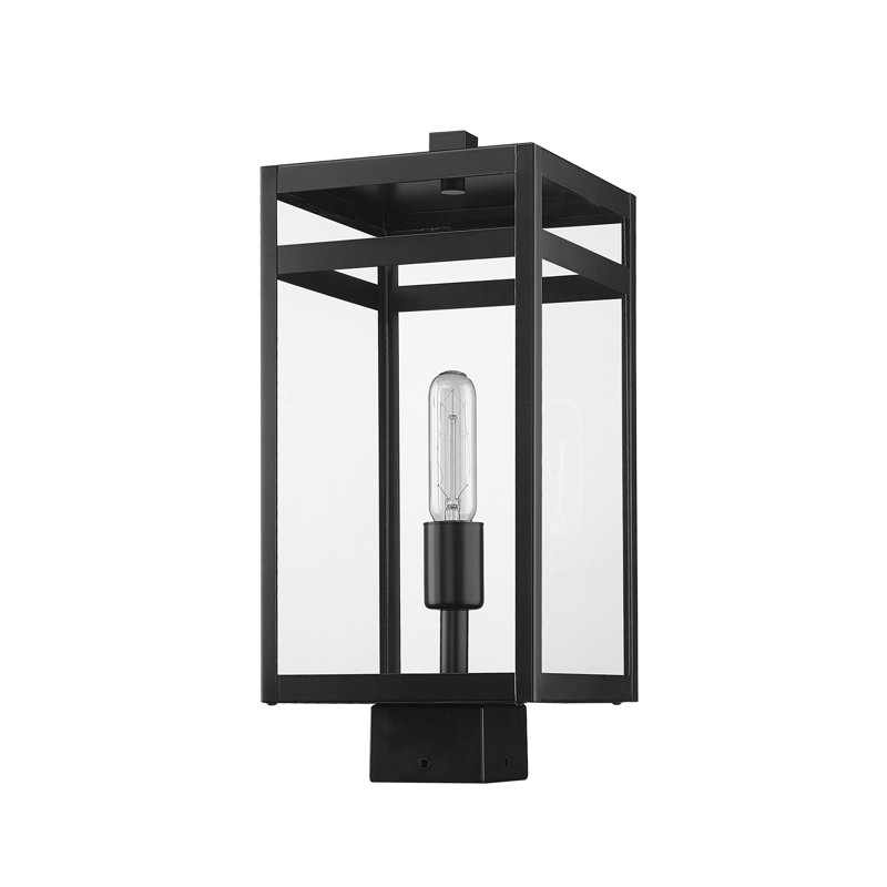 Tête de lanterne câblée noire à 1 lumière Sylmar, H 17,5 po x l 7,5 po x P 7,5 po