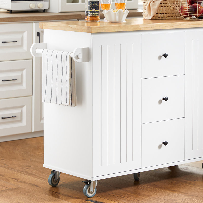 Dayna Solid Wood Top Kitchen Island