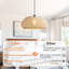 Cotton Thread Pendant Light, Natural Cotton Shade, Iron Frame, Adjustable Height, E27 Socket, 48 Cm Diameter, For Soft Ambient Lighting (Bulb Not Included)