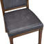 Cet ensemble de salle à manger 7 pièces de style Mid-Century moderne comprend une table ronde en bois et 6 chaises en similicuir gris foncé avec dossier haut, finition noyer antique.-961752758-966218918