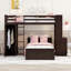 Lit mezzanine Katherynn avec tablettes, bureau et garde-robe Sd-Alone