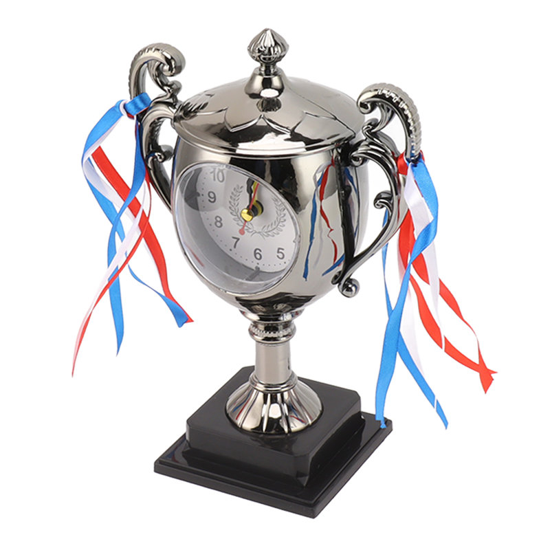 Horloge rétro décorative, modèle trophée réaliste, petite alarme de bureau pour chambre d'étudiant ou salon, or foncé