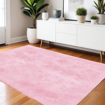 Tapis rose tissé à la main
