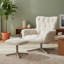 42cm H Tufted Upholstered Metal Armchair-1412854479-1412854477