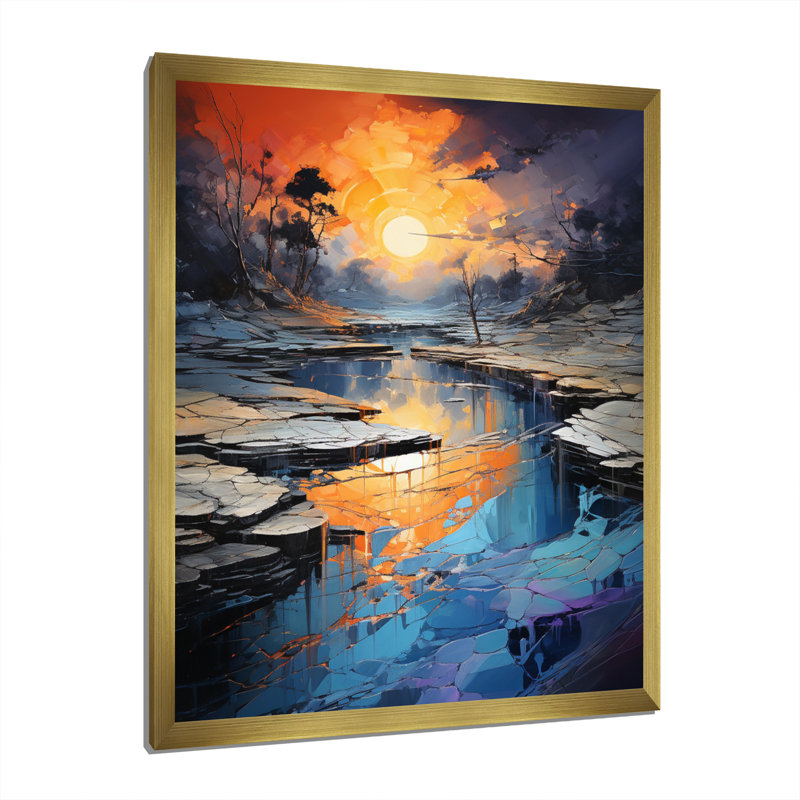 «Green Orange Bold Abstract Flow Collage II», reproductions d'art mural abstrait, H 32 po x l 16 po x P 1 po