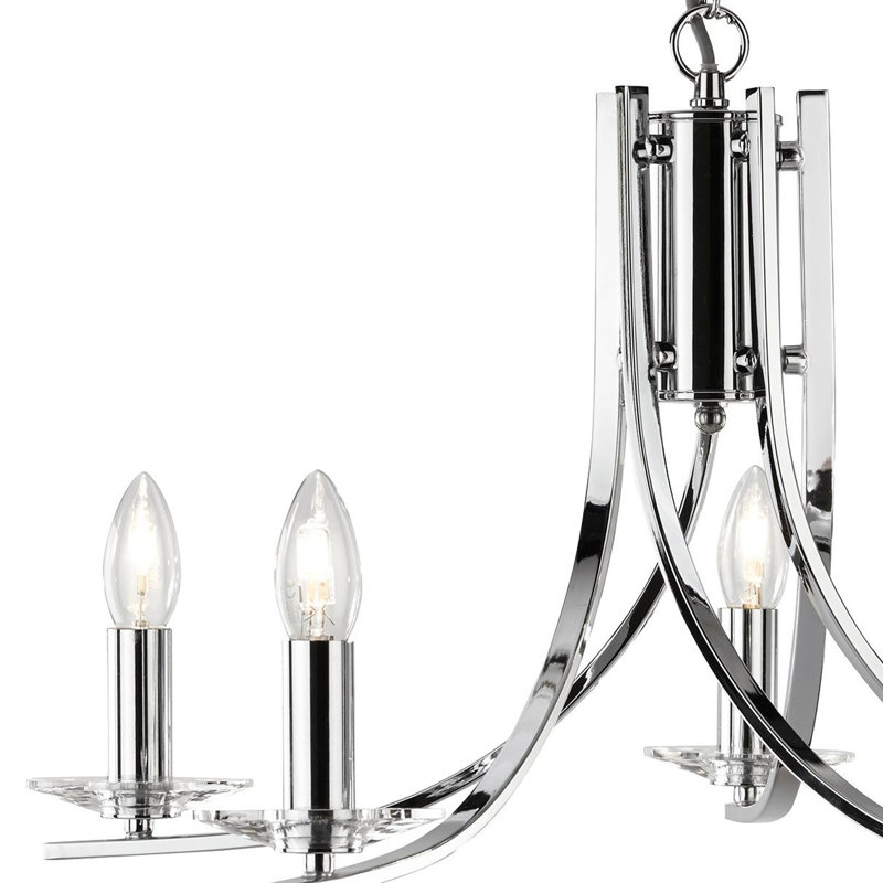 Pamelia 5 - Light Candle Style Chandelier, Chrome