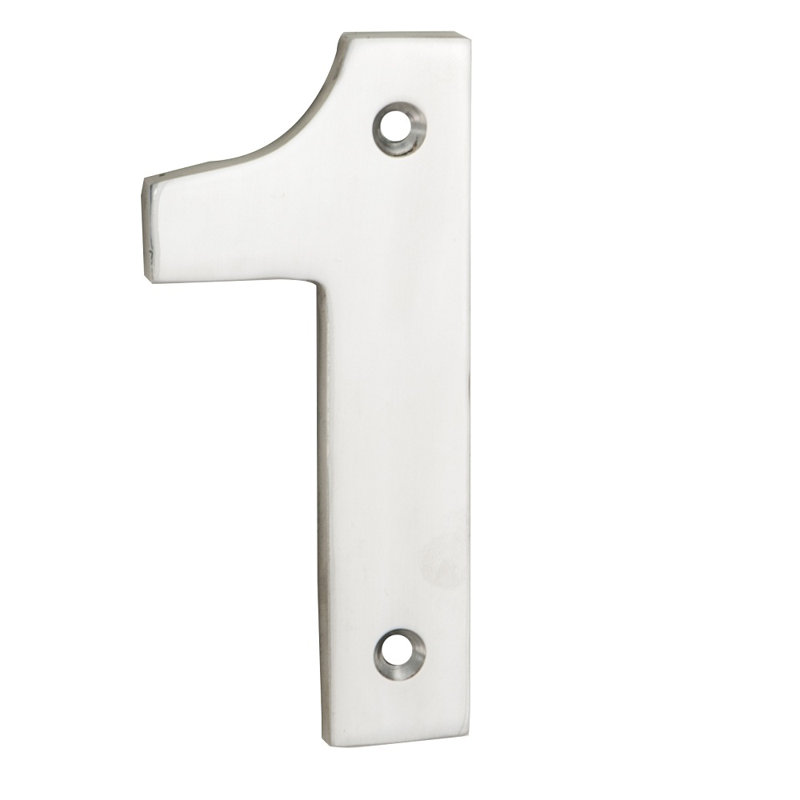 Dollis 10cm H Stainless Steel House Number, Polished Stainless Steel, 1