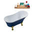 Baignoire de trempage sur pieds en acrylique 55 "avec bonde, pattes et plateau en bambou Streamline-76640526-76640555