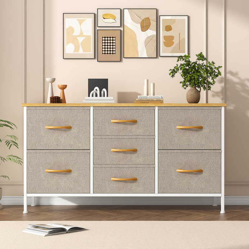 100 cm W Chest of 7 Drawers, Khaki
