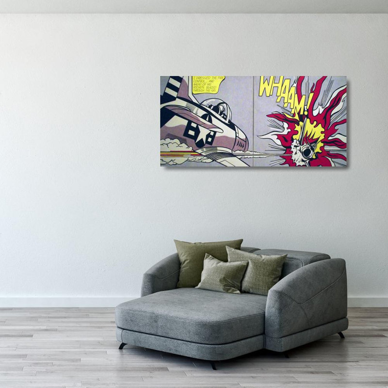 Whaam, c.1962 (Diptich - deux panneaux), H 19 po x l 40 po