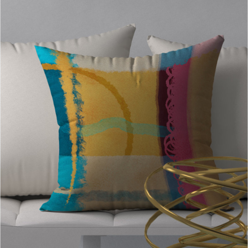  Housse et insert de coussin carré U Courteous, 18" x 18"