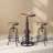 Industrial Bar Table 38.6"-44.5" Height Adjustable Swivel Round Wood Tabletop 23.6" Dia, Kitchen Dining Office Coffee Bistro Pub Table-789512939