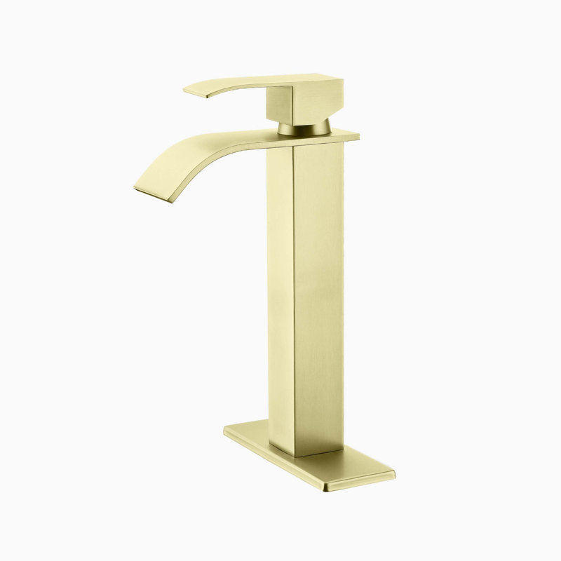 Robinet de lavabo de salle de bain à poignée simple, Brushed Gold