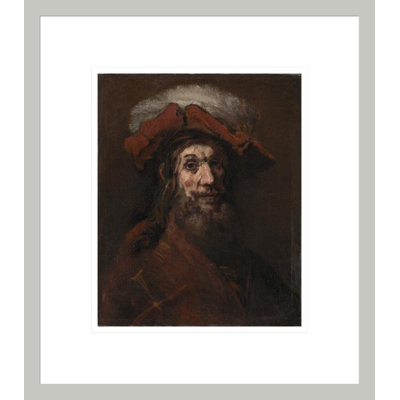 Esquisse pour le chevalier avec le faucon connu sous le nom de «croisé» par Rembrandt van Rijn - Estampe numérique encadrée