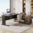 63" L-Shaped Executive Desk With File Cabinet