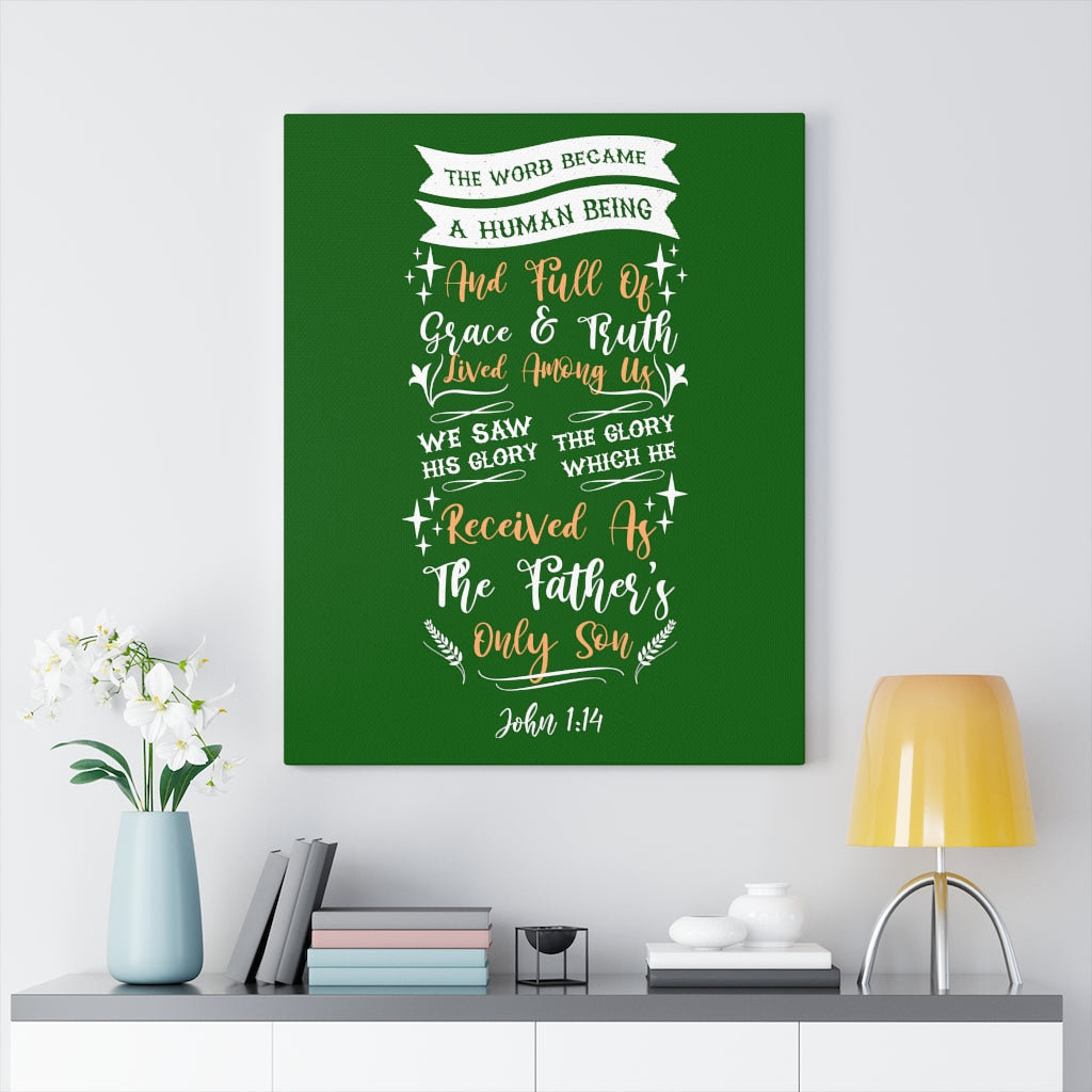 Trinx Grace and Truth John 1:14 Christian Wall Art Bible Verse Print ...