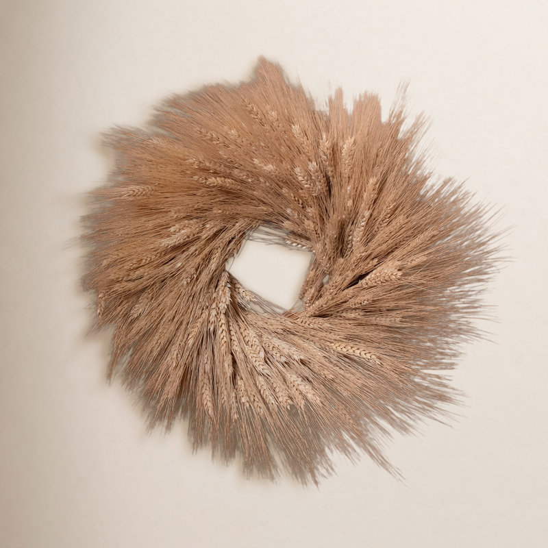 18" Preserved Fall Wheat Grass Wreath