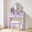 Ensemble de coiffeuse moderne avec miroir réglable et 3 tiroirs de rangement-626283706