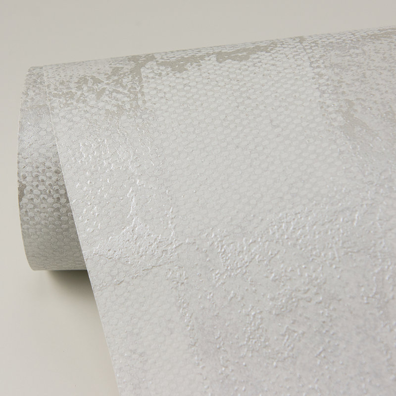 Varak Geometric Metallic Wallpaper Roll, Off-White