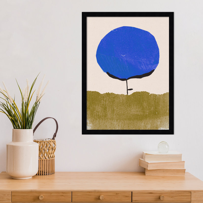 «Blue Flower» par Alisa Galitsyna, impression sur bois encadrée, Noir, H 21 po x l 16 po