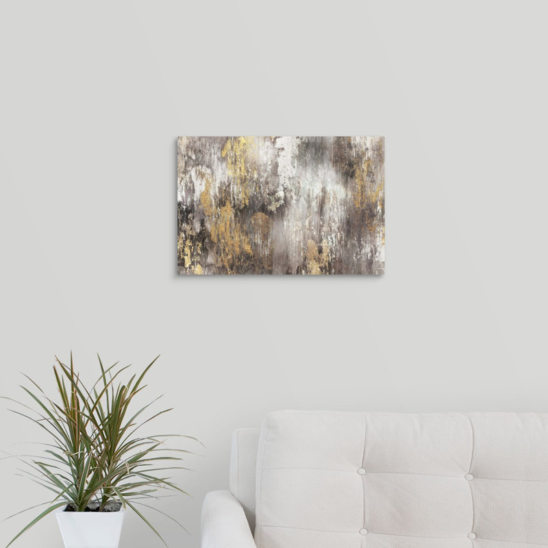 « Gold Ikat » Kaysen - impression, H 12 po x l 18 po x 1,5 po, Toile