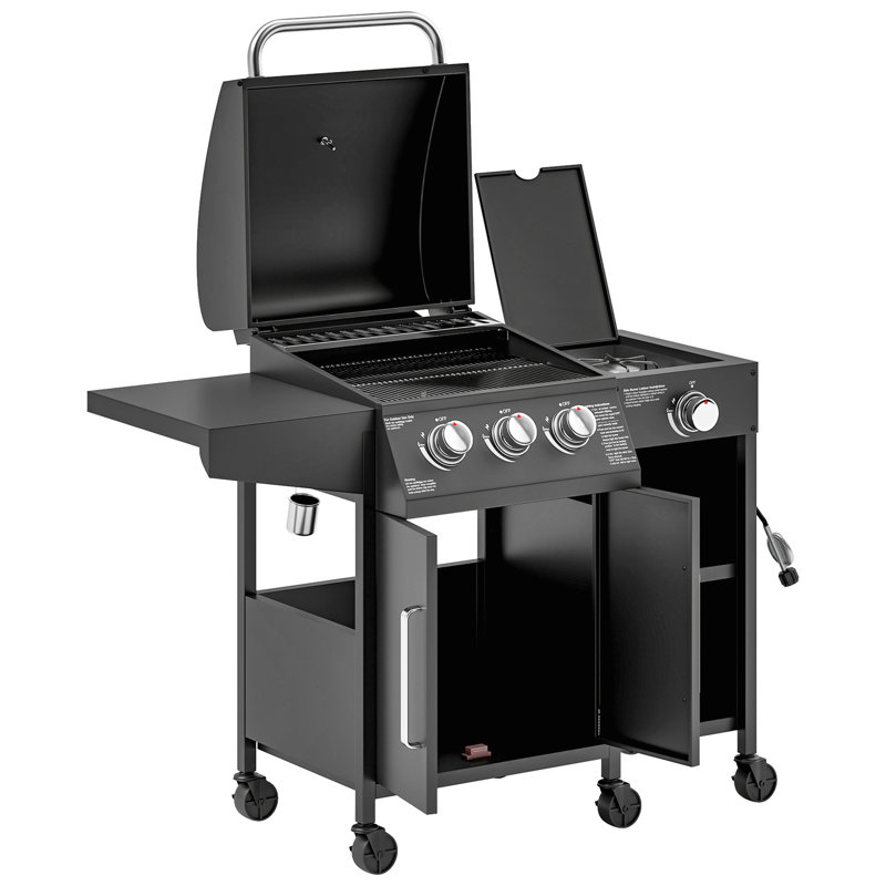Barbecue au gaz avec brûleur latéral