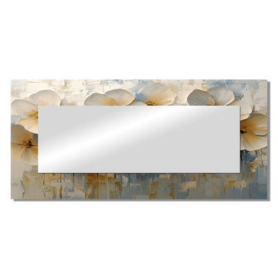 Violet Flowers Dreaming In Fields II - Violets Mirror For Wall Art Decor - Printed On Metal