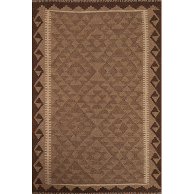 Brown Wool Kilim Oriental Area Rug 3x5