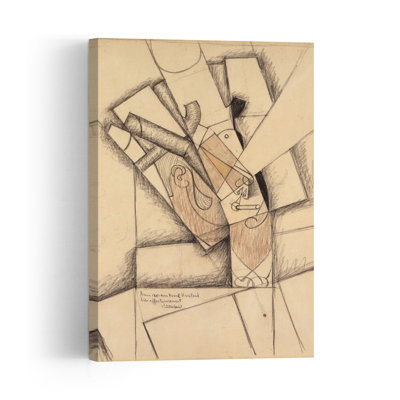 The Smoker, 1913 Abstract Contemporary Wall Art Print by Juan Gris - 1 Piece Wrapped Canvas Wall Art