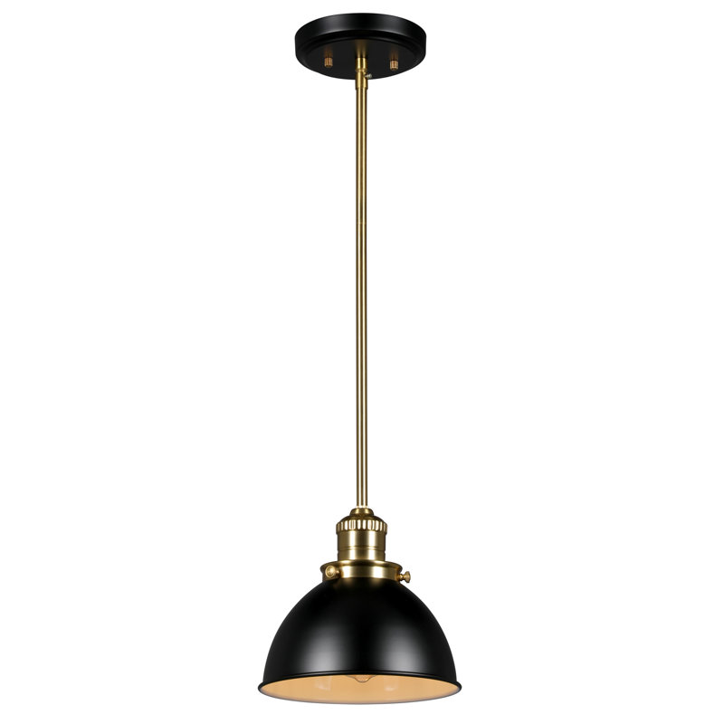 Luminaire suspendu 1 lumière Sumler, Noir mat / or