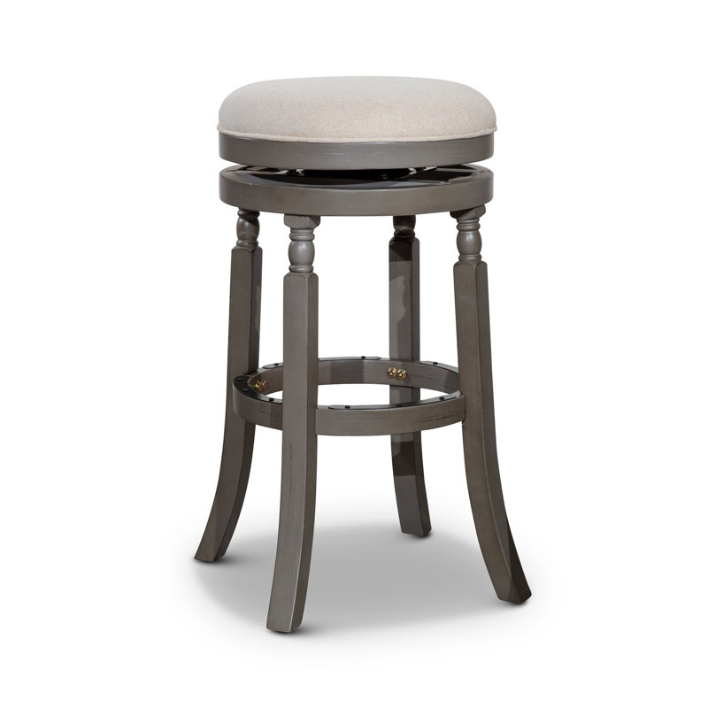 Tabouret 30 ", siège en tissu, Gris, Beige