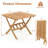 36" Acacia Wood Folding Patio Table, Outdoor Square Bistro Table with Umbrella Hole, Slatted Top & Sturdy Wooden X-Shaped Frame