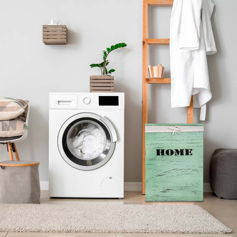 Wood Laundry Set with Handles, Green