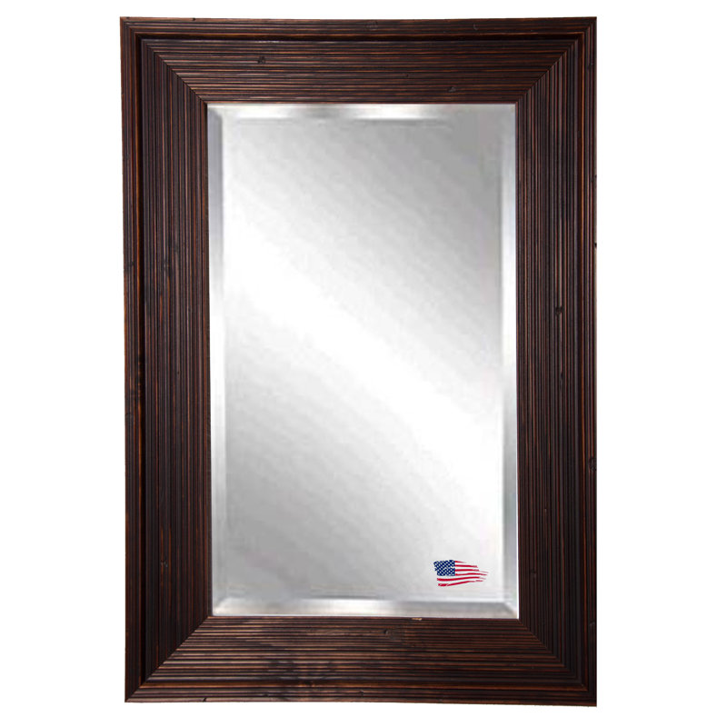 Elisah Flat Wall Mirror, Brown, 35.75" x 29.75"