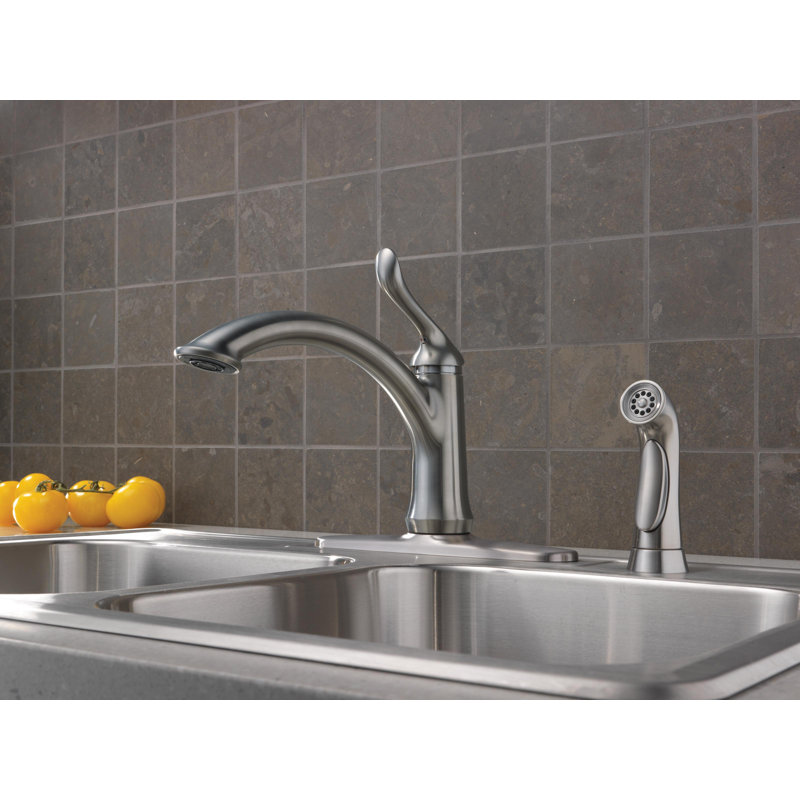 Linden Pull Out Sprayer Kitchen Sink Faucet, Single Handle Kitchen Faucet, Arctic Stainless