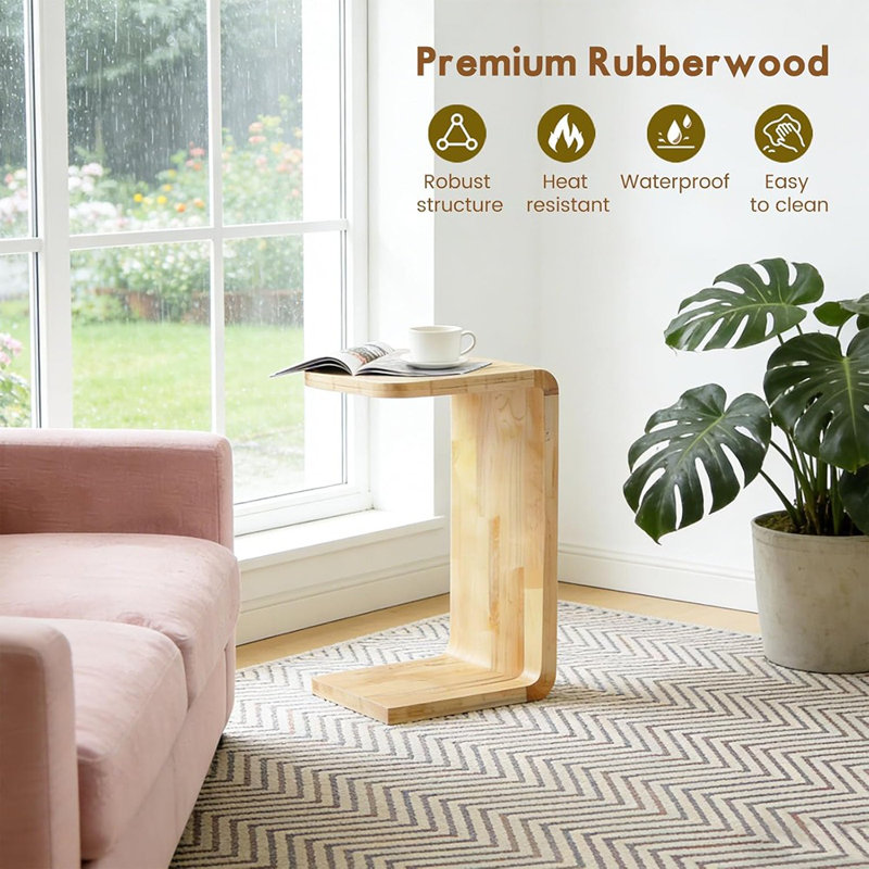 C-shaped End Table – Small Side Table For Couch