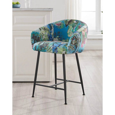 Osbourn Upholstered Velvet Counter Stool