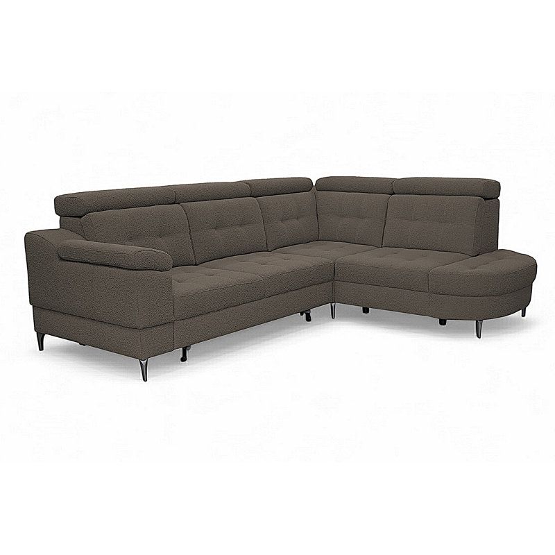 5 Seater Corner Sectional, Brown, Right Hand Facing