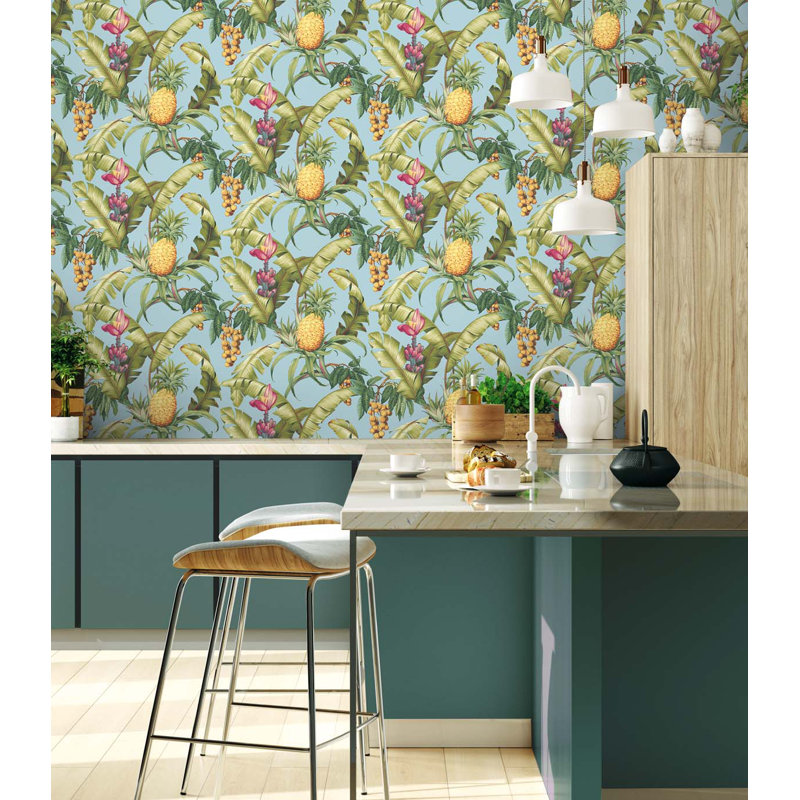 Rouleau de papier peint adhésif L 1,5 pi x l 20,5 po Dathan, Bleu ciel