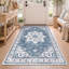 Tapis oriental bleu antidérapant lavable à la machine-254311074